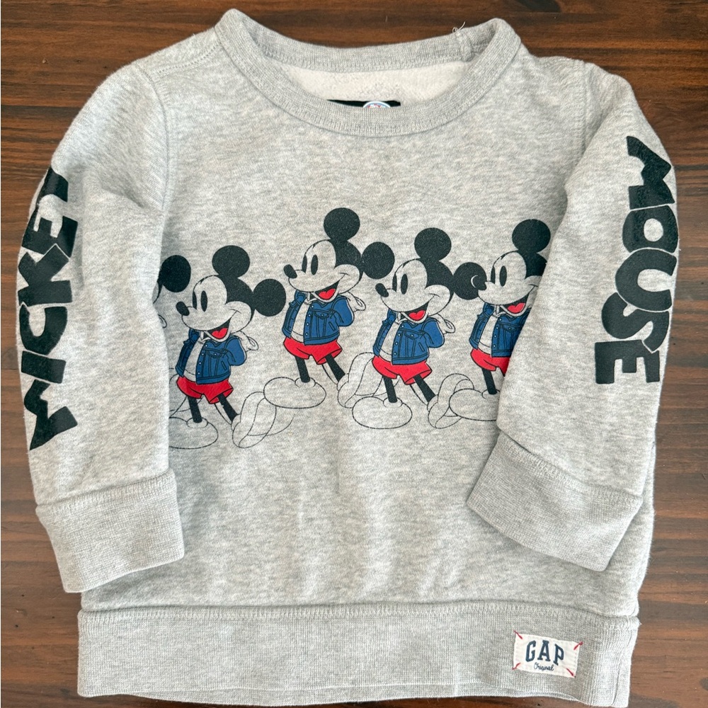 GAP Kids Light Gray Mickey Mouse Hoodie sz 2